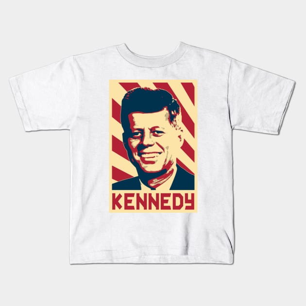 Kennedy Retro Propaganda Kids T-Shirt by Nerd_art